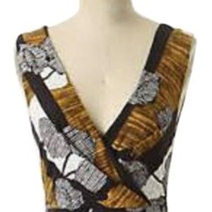 Deletta Multicolor Jersey XS Anthropologie Obscured Black Brown Short Casual